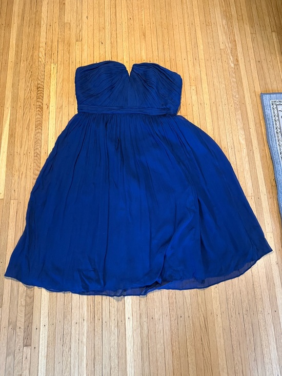 J. Crew Dresses & Skirts - J. Crew Strapless Royal Blue Chiffon Cocktail Dress